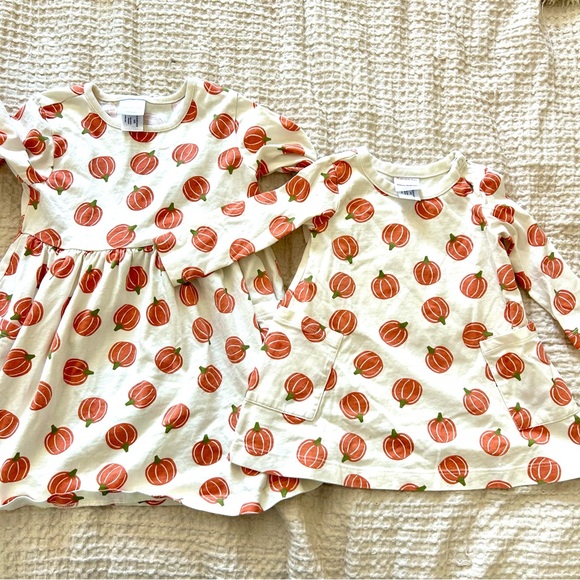 Hanna Andersson Sister Set Matching Dresses Pumpkins